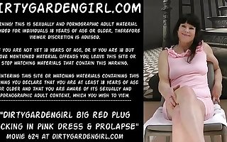 Dirtygardengirl big red plug fucking relating to pink dress & anal prolapse