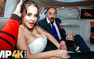 VIP4K. Random passerby scores luxurious better half in the wedding limo