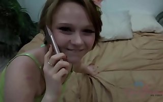 Innocent 18 year old girl fucked greatest extent on phone with day (POV) Lucy Valentine - Lay