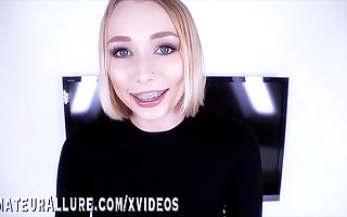 ATHENA MAY SHOWS OFF HER BRACES WHILE SUCKING AND Going to bed